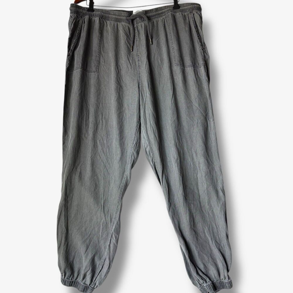 Serra Lightweight Joggers Drawstring Gray Tencel Elastic Waistband/Ankles XL